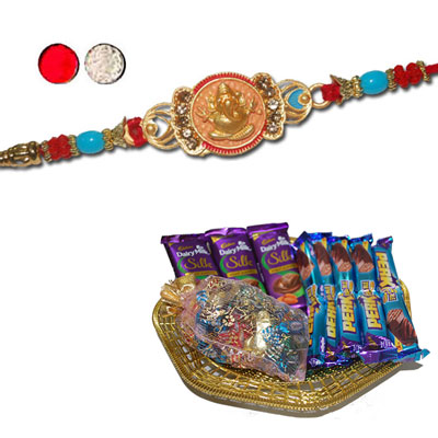 "Rakhi - FR- 8400 A (Single Rakhi), Choco Thali - code RC09 - Click here to View more details about this Product